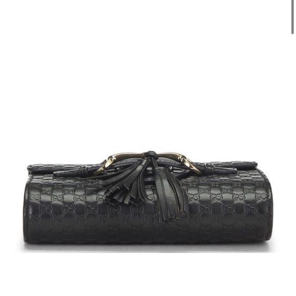 Authentic black Gucci microguccissima leather Emily chain crossbody bag - Picture 5 of 11